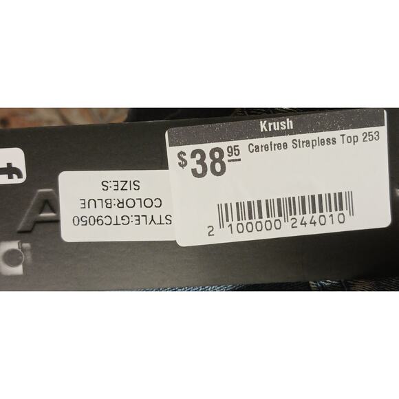 Galita Carefree Strapless Denim Top Faded Blue with Button Accents, Zipper Small - Picture 8 of 10